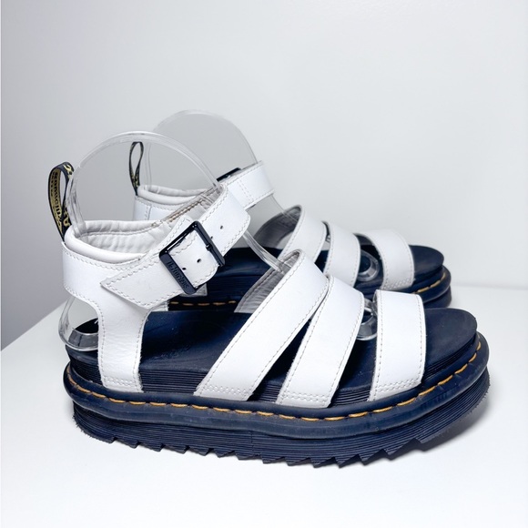 Dr. Martens Blaire White Leather Strappy Platform Sandals Women’s Size 7 - Picture 2 of 8